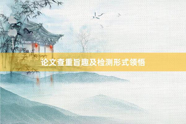 论文查重旨趣及检测形式领悟